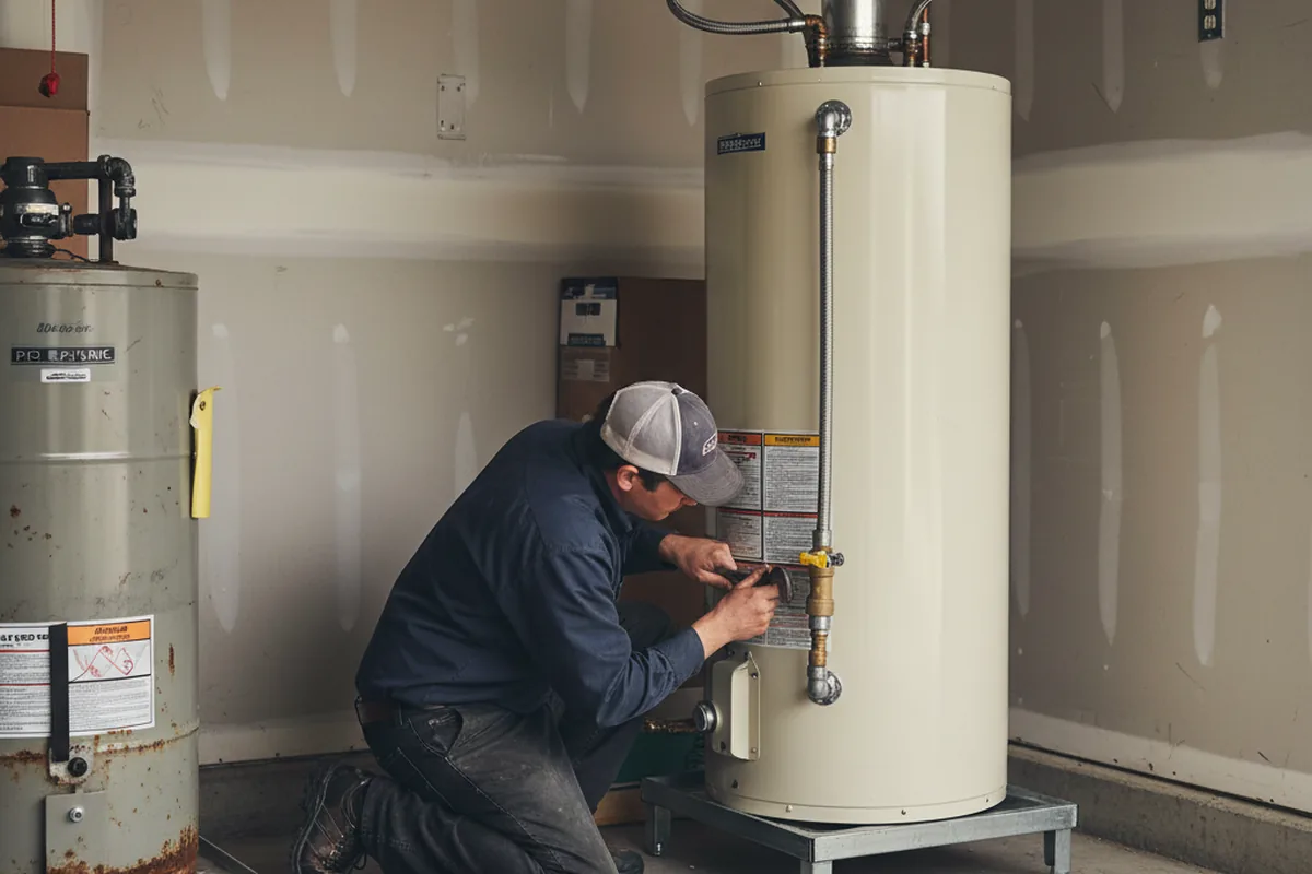 Water heater and shutoff valve replacement in Echo